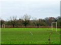 TQ1016 : Goalposts, Thakeham Playing Fields by nick macneill