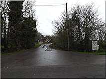 TL2362 : Bridleway to the A428 Cambridge Road & entrance to Wayside Farm by Geographer