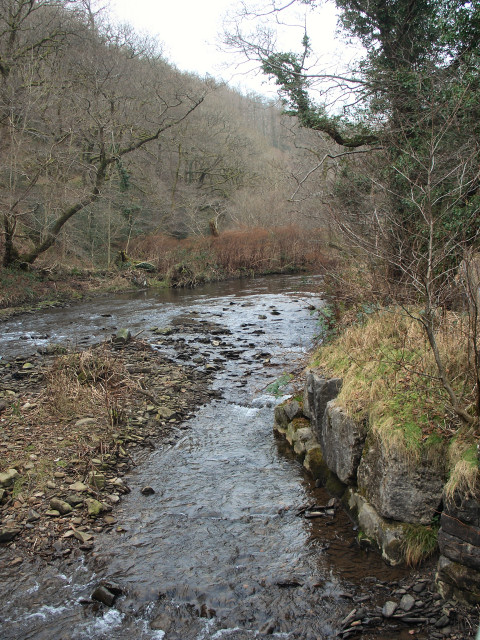 The Afon Garw/River Garw north of Llangeinor