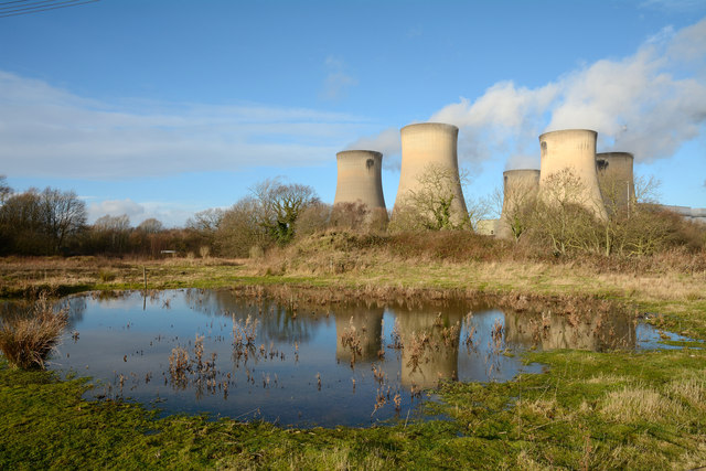 Cooling towers reflected