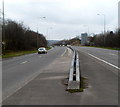 Along the central barrier of the A472 towards Ystrad Mynach