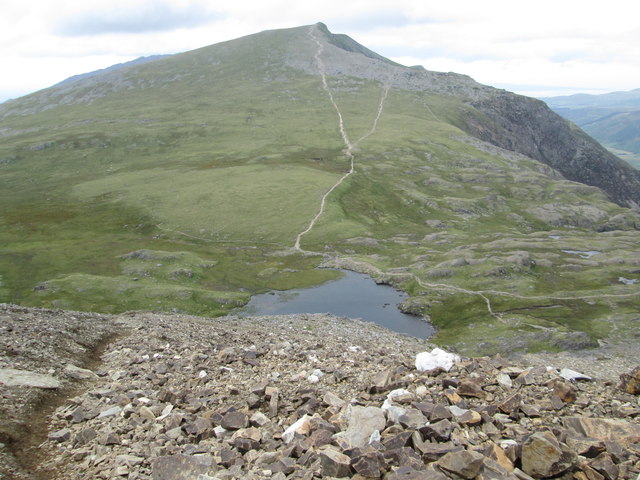 On the ascent of Glyder Fawr, a look back towards Y Garn