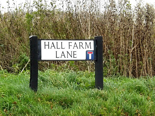 Hall Farm Lane sign