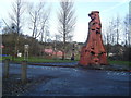 Preserved steam hammer in car park