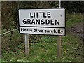 TL2655 : Little Gransden Village name sign by Geographer