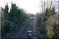 The railway line from Radford Road, Coventry