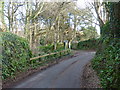 Approaching road junction at Bolberry