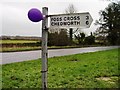 Traffic sign Foss Cross and Chedworth