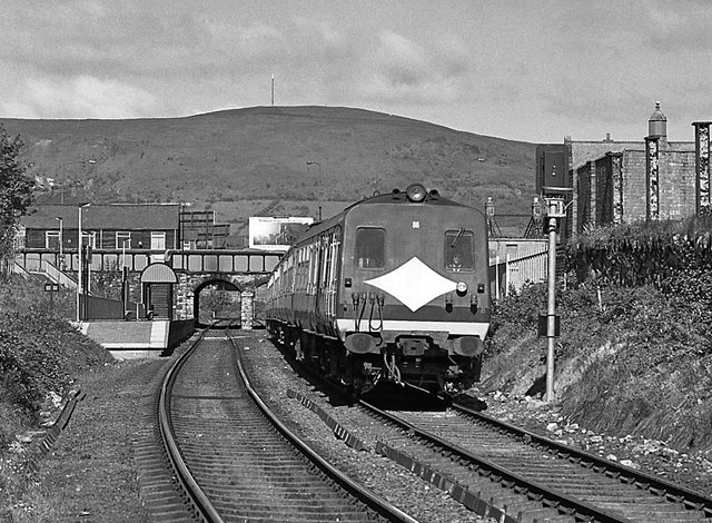 Train passing City Hospital - 1987