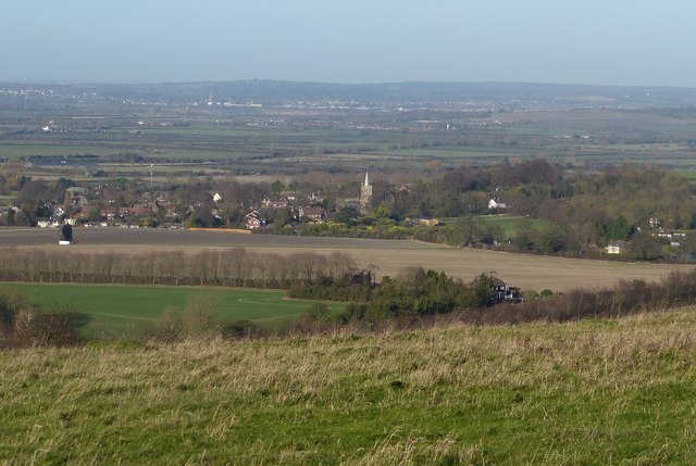 Ivinghoe village from Pitstone Hill