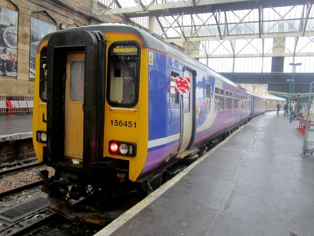 Train standing in Carlisle Citadel Station
