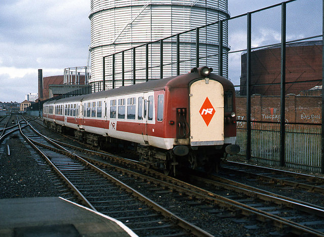 Train entering Central Station, Belfast - 1988