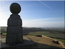 SP8406 : Coombe Hill Monument, towards Beacon Hill by Peter S