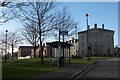 Bus shelter and housing in Poundbury