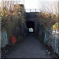 East side of a railway underpass near the site of Ashley Hill station, Bristol 