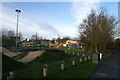 Skateboard facility and play area at former Gallows Close carriage sidings