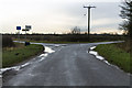 SK9940 : Y junction of roads towards Oasby by J.Hannan-Briggs