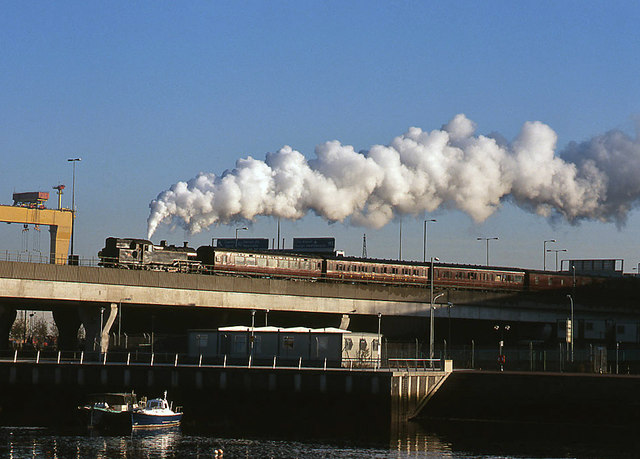 Steam train on Dargan Bridge - 2001