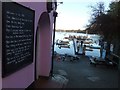 SX8654 : Board outside the Ferry Boat Inn, Dittisham by David Smith