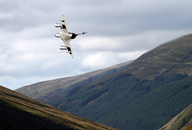 A low flying Mirage 2000 jet (125-AG) at... © Walter Baxter :: Geograph ...