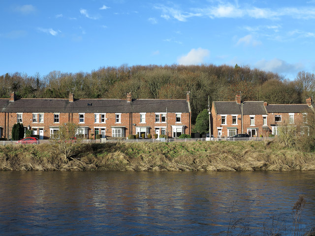 Terraced housing across River Wear