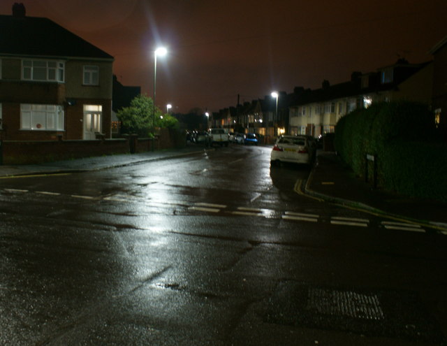 Hastings Avenue at night