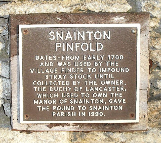 Details of plaque on pinfold, High Street, Snainton 1