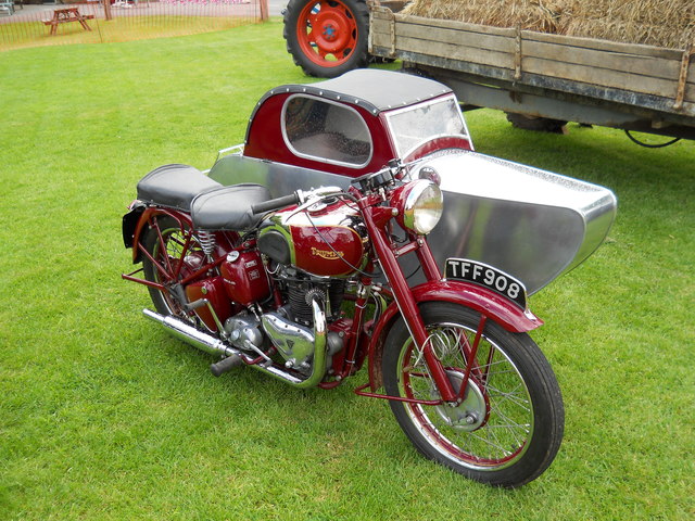 Vintage Triumph motorcycle at The Blue... © Paul Bryan cc-by-sa/2.0 ...