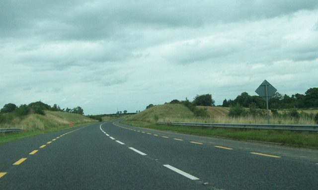 View north along the N52 at Rathnure