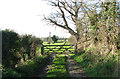 Gate on footpath to Mutford Hall