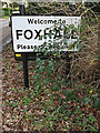 TM2142 : Foxhall Village Name sign by Geographer