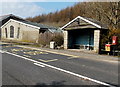 Fountain bus shelter and postbox near Aberkenfig