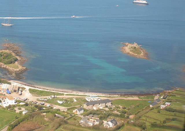 Aerial view of Porthloo and Taylors Island