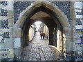 Looking through Fisher Gate to Quay Lane