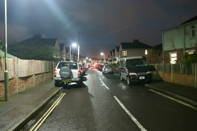Hill Park Road at night