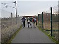 Walkers and cyclist, national cycle route 64