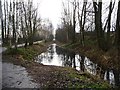 Flooded railway route, near Balderton Lake