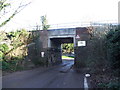 Railway bridge over the road leading to Temple Boatyard, Strood