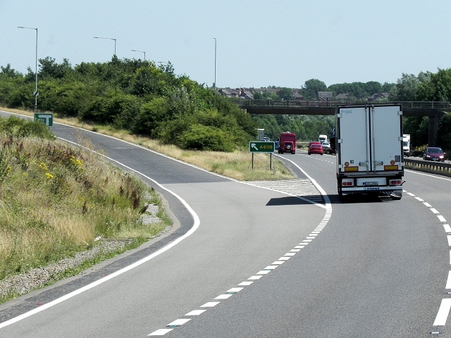 Eastbound A14, Sliproad to A6116 (Junction 12)