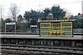 Name boards and waiting shelter, West Allerton railway station