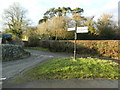 Crossroads and signpost at Ty Candy Farm