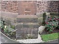 Bench mark and bolt on Holy Ascension Church, Upton by Chester