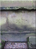 SJ4663 : Bench mark on St Peter's church tower, Waverton by John S Turner