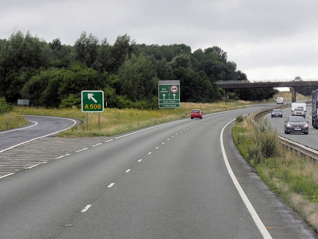 Westbound A14 at Junction 2
