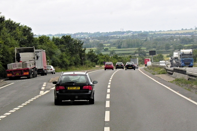 Layby on Westbound A14 © David Dixon cc-by-sa/2.0 :: Geograph Britain ...