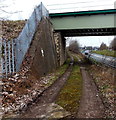 Track under a railway bridge in Stonehouse