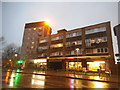 Shops and tower block on Brentford High Street