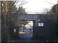 Railway bridge over the road leading to Strood Yacht Club