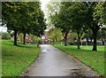 King George V Park - path to Bells Lane entrance, Wordsley, Stourbridge