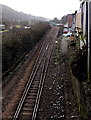 Two tracks into one NW of  Mountain Ash railway station